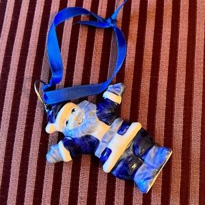 Delft, Dutch Holland Santa Christmas ceramic ornament. Hand painted